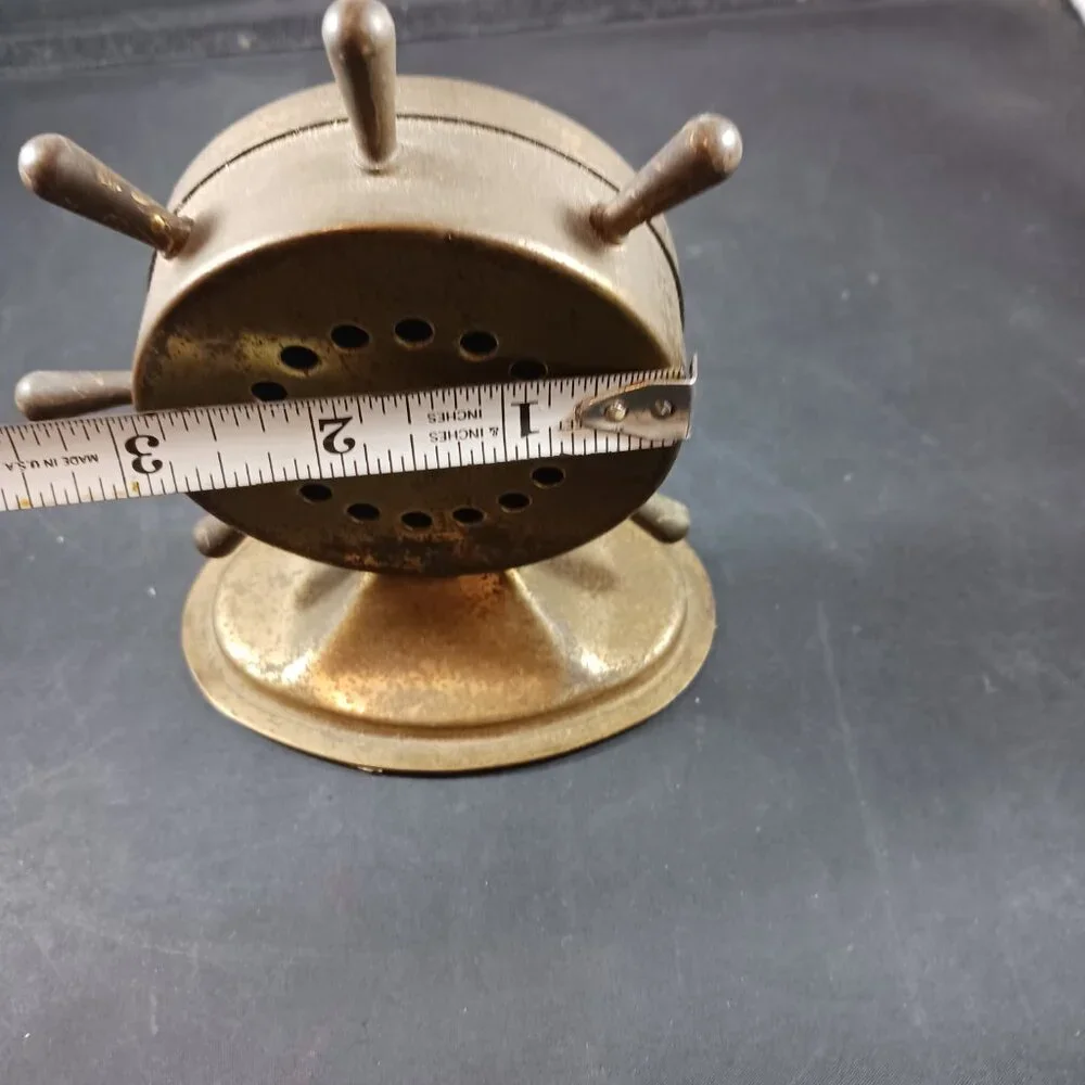 Vintage 50's Brass Ship Wheel Thermometer Williams Insulation Co - Picture 10 of 11